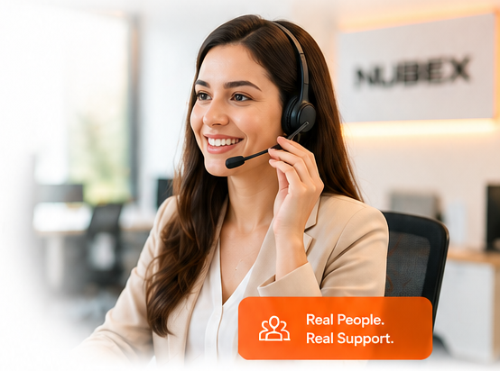 Nubex support specialist assisting customers